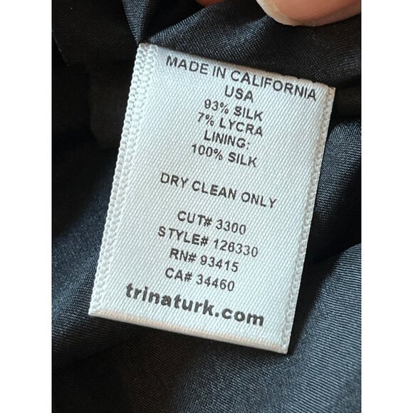 Trina Turk St. Petersburg Silk Dress Black with White Polka Dots NO Belt Size 6 - Picture 8 of 12